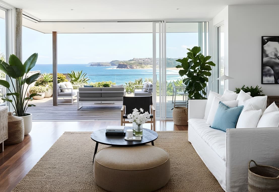 Styled coastal living space — Northern Beaches Sydney property styling 2026