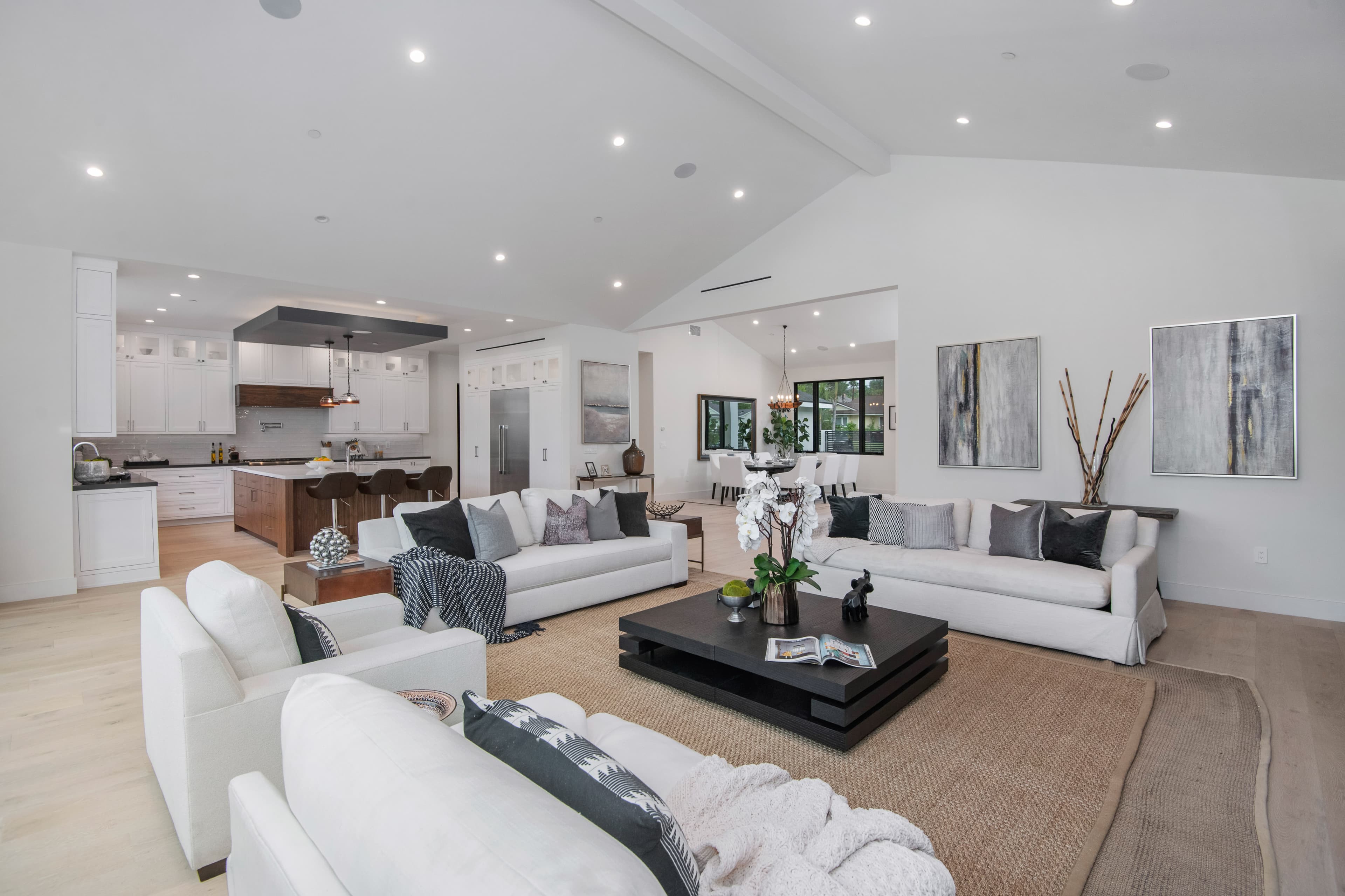 Open-plan living space styled for Hills District family home